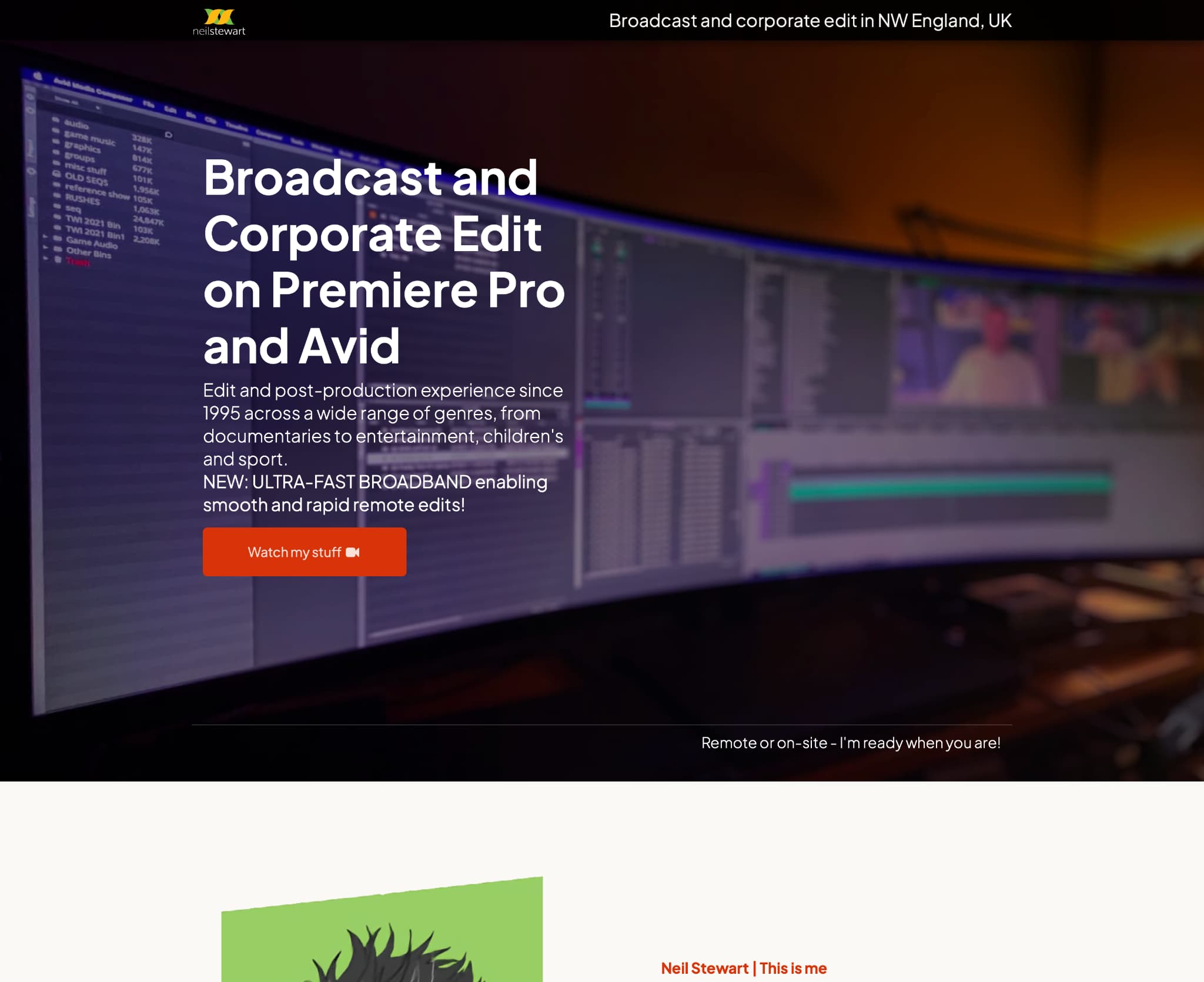 Home page of Neil Stewart's website, built by Jan Füllemann.