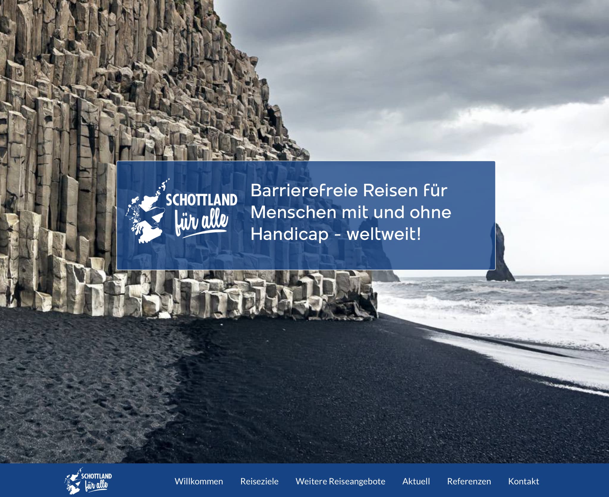 Homepage of Schottland für alle, an accessible travel website about Scotland.